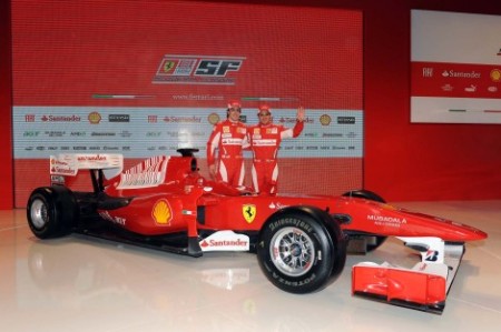 The New 2010 Ferrari Far-Away Side With Massa And Alonso